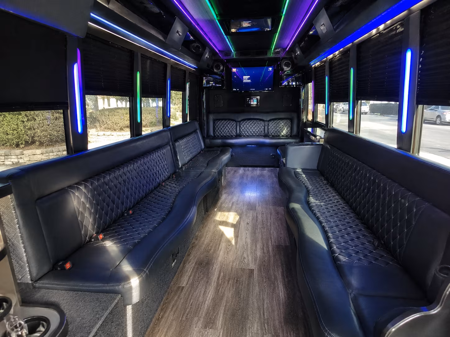 antioch 15 passenger party bus interior