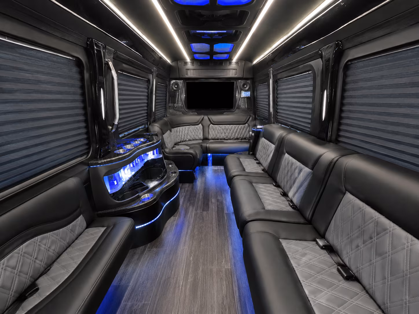 antioch 20 passenger party bus inside
