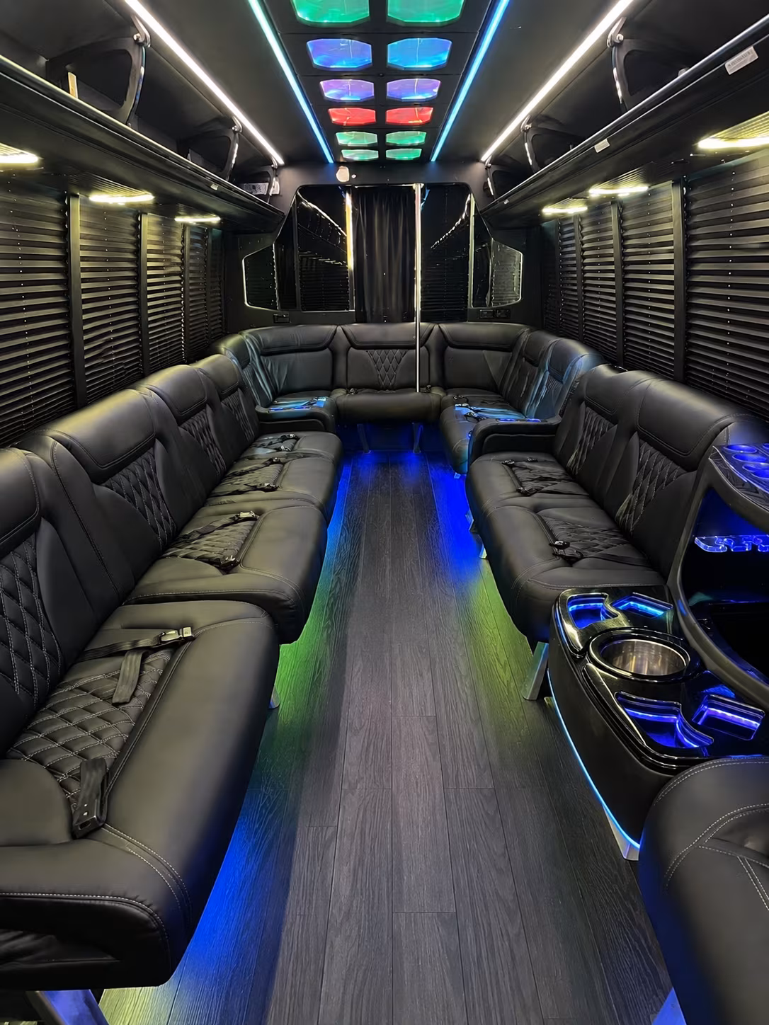 antioch 20 passenger party bus interior