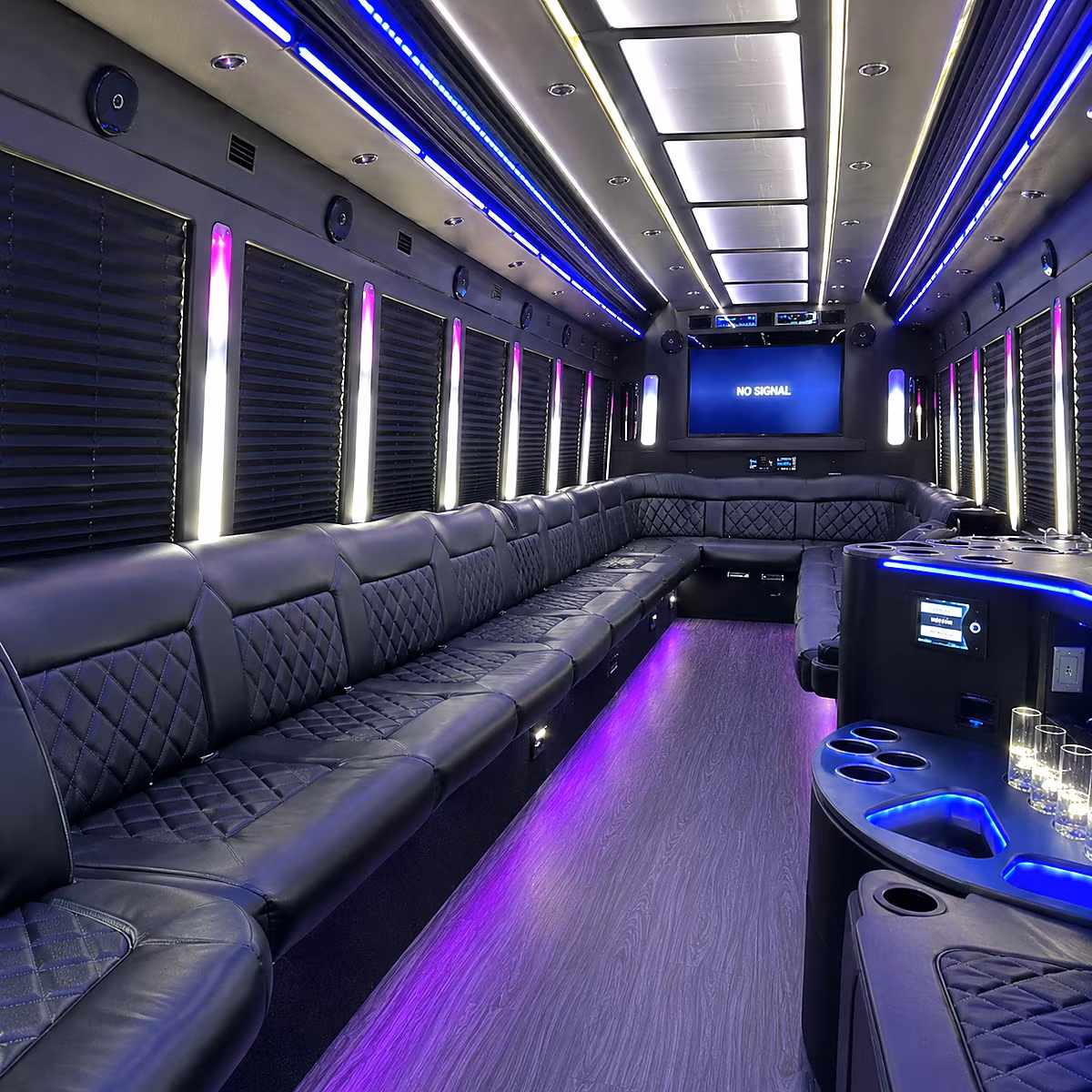 antioch 30 passenger party bus inside
