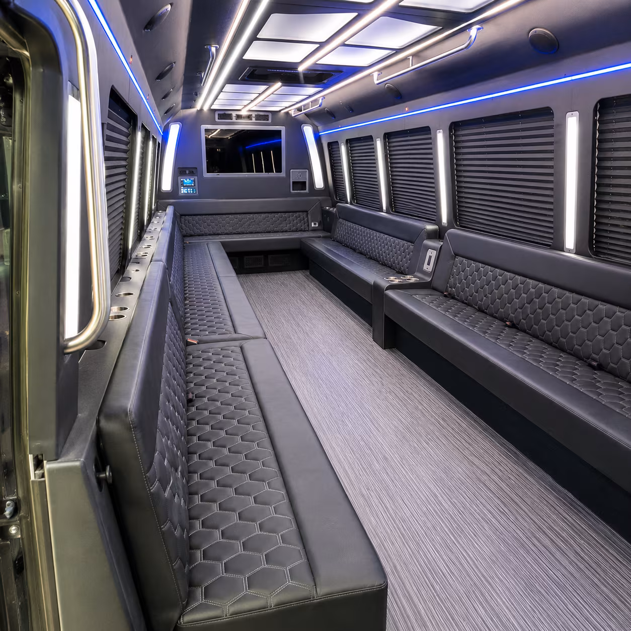 antioch 40 passenger party bus interior